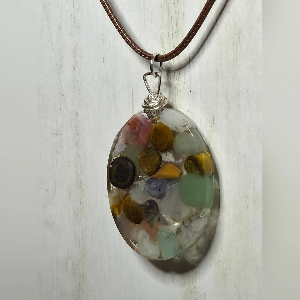 Handmade Multi Gemstone Pendant Necklace - Picture 3 of 6